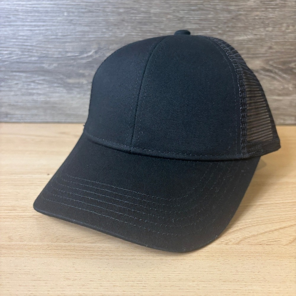 Port Authority Hat Cap Strap Back Black Blank Mesh Back Adjustable - Picture 3 of 9